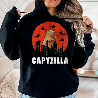 Cute Capybara Shirt, Funny Capybara Unisex T-Shirt/Hoodie/Sweatshirt HLT00 - Capybara Shirt Funny Capybara Rodent Capyzilla Funny T-Shirt
