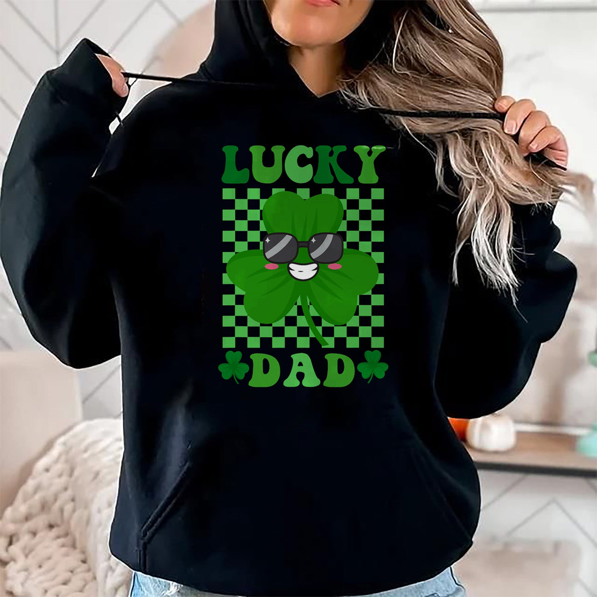 Gift for Dad Shirt, Funny Dad Unisex T-Shirt/Hoodie/Sweatshirt HLT00 – Lucky Dad Rainbow St Patricks Day Lucky Dad T-Shirt