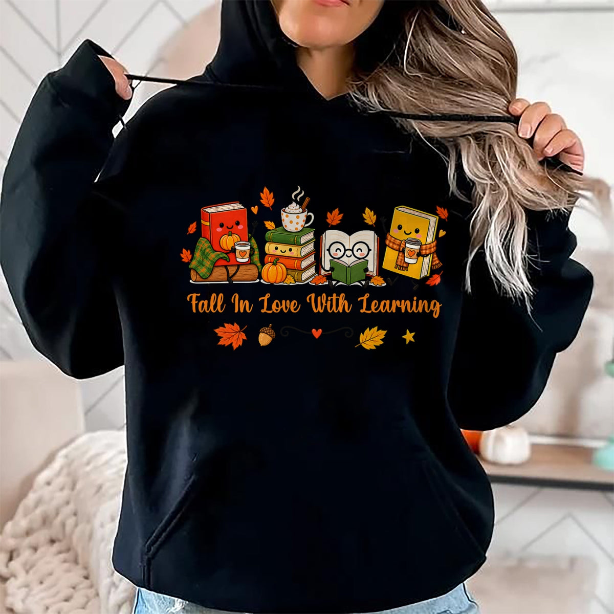 Best Teacher Shirt, Funny Teacher UnisexT-Shirt/Hoodie/Sweatshirt HLT00 - Fall in Love with Learning Autumn Fall Teachers T-Shirt