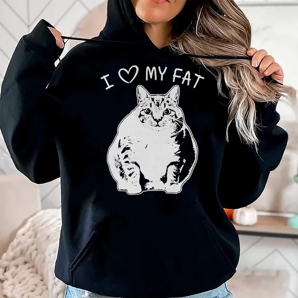 Cat Love Shirt, Funny Cat Lover Gift UnisexT-Shirt/Hoodie/Sweatshirt HLT00 - I Love My Fat Cat Funny Cat Lover T-Shirt Gift Idea T-Shirt