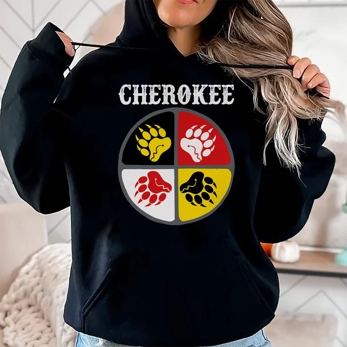 Native American T-Shirts, Vintage Native American Unisex T-Shirt/Hoodie/Sweatshirt HLT00 - Cherokee Tribe Native American Medicine Wheel