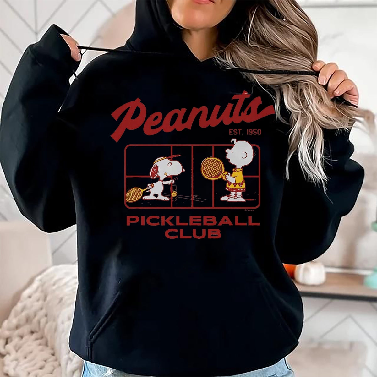 Funny Pickleball Shirt, Pickleball Lover Unisex T-Shirt/Hoodie/Sweatshirt HLT00 - Peanuts - Pickleball Club T-Shirt, Men, Black, 3X-Large