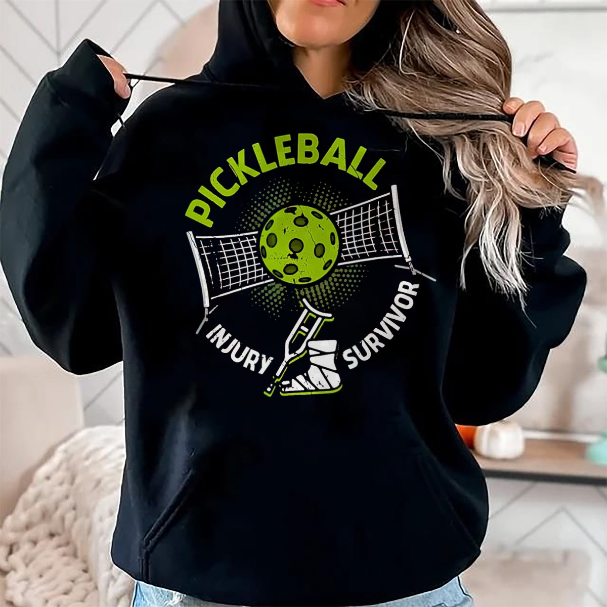 Funny Pickleball Shirt, Pickleball Lover Unisex T-Shirt/Hoodie/Sweatshirt HLT00 - Pickleball Injury Survivor Funny Pickle Sports Player for Seniors T-Shirt