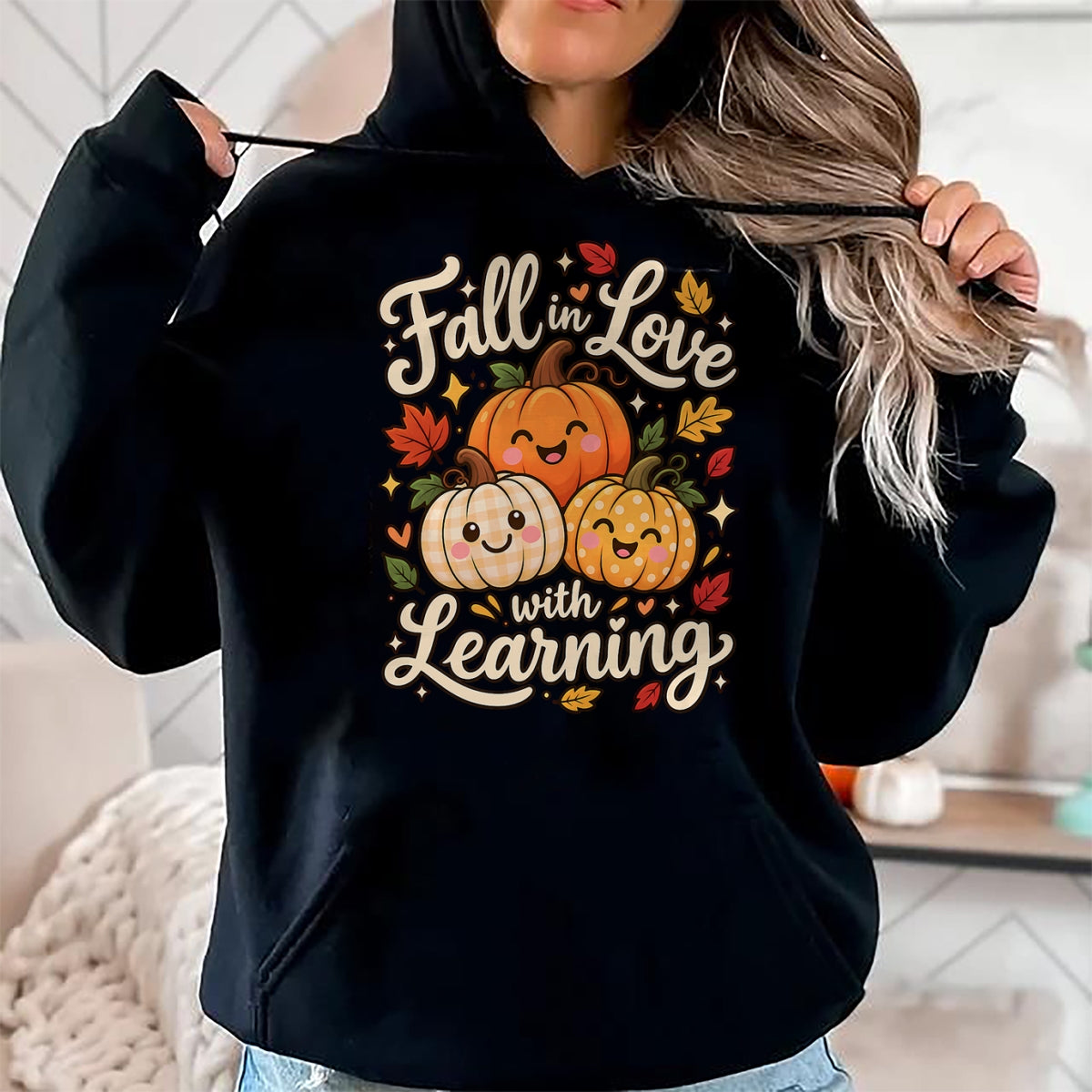 Best Thanksgiving Family Shirt , Funny Thanksgiving UnisexT-Shirt/Hoodie/Sweatshirt HLT00 - Fall in Love with Learning Cute Autumn Teacher Men Women T-Shirt