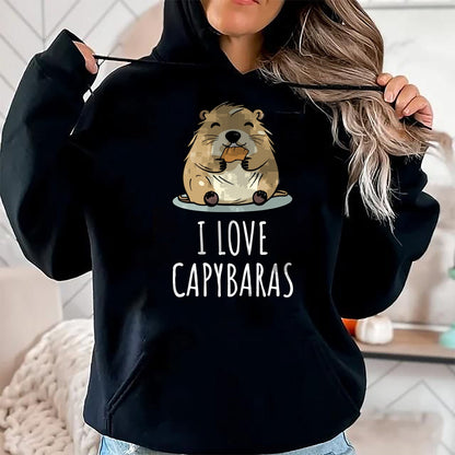 Cute Capybara Shirt, Funny Capybara Unisex T-Shirt/Hoodie/Sweatshirt HLT00 - I Love Capybaras Long Sleeve T-Shirt