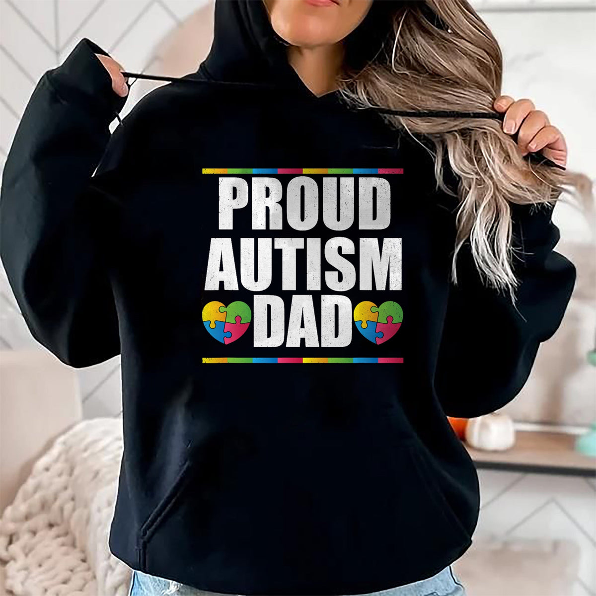 Gift for Dad Shirt, Funny Dad Unisex T-Shirt/Hoodie/Sweatshirt HLT00 – Proud Autism Dad T Shirt Father of Autistic Child