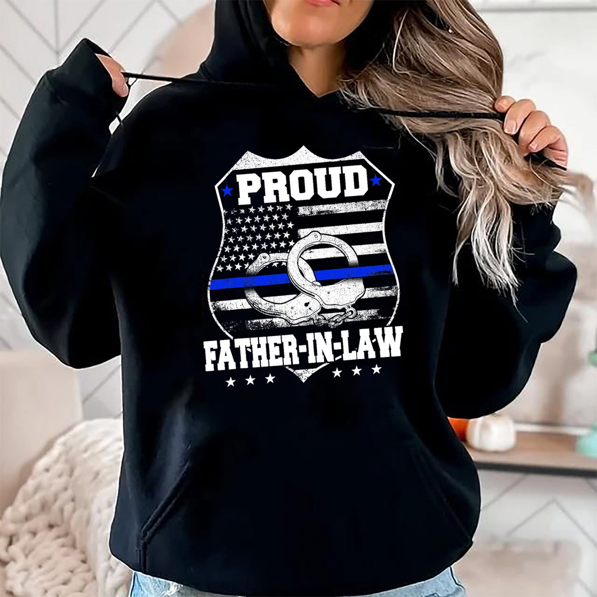 Gift for Dad Shirt, Funny Dad Unisex T-Shirt/Hoodie/Sweatshirt HLT00 – Proud Father-in-law Of Police Officer gift Police Officer T-Shirt