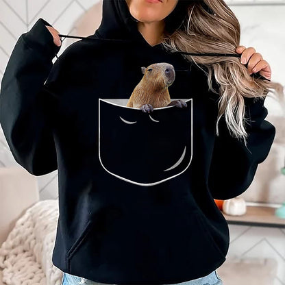 Cute Capybara Shirt, Funny Capybara Unisex T-Shirt/Hoodie/Sweatshirt HLT00 - Pocket Capybara Funny Capybara in Pocket Gift T-Shirt