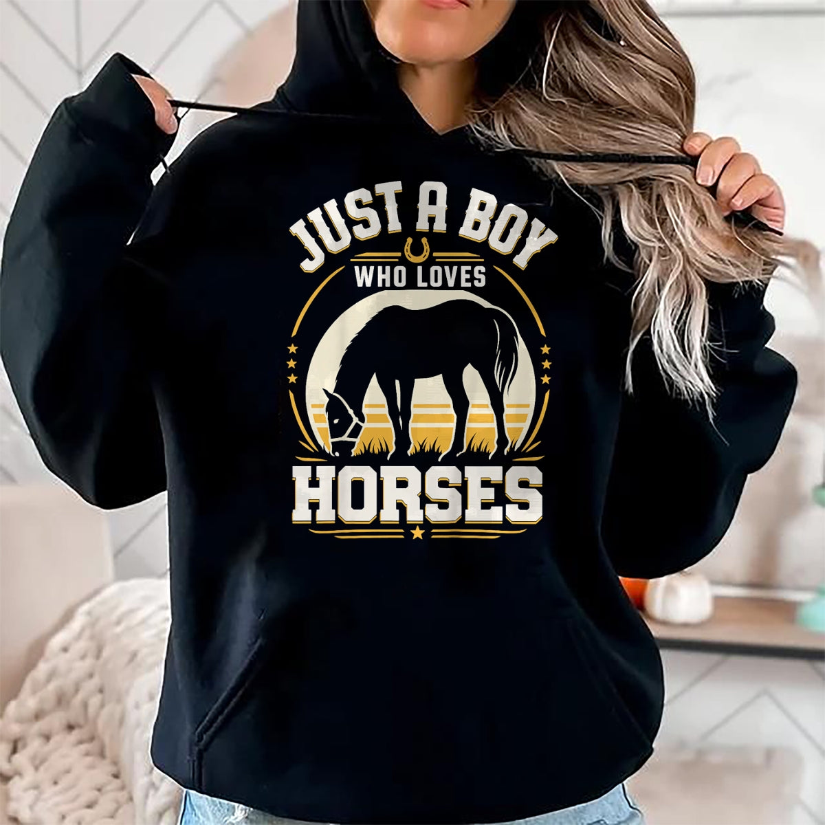 Best Horse Lover Shirt , Funny Horse UnisexT-Shirt/Hoodie/Sweatshirt HLT00 - Kids Just A Boy Who Loves Horses Funny Horse Lover T-Shirt