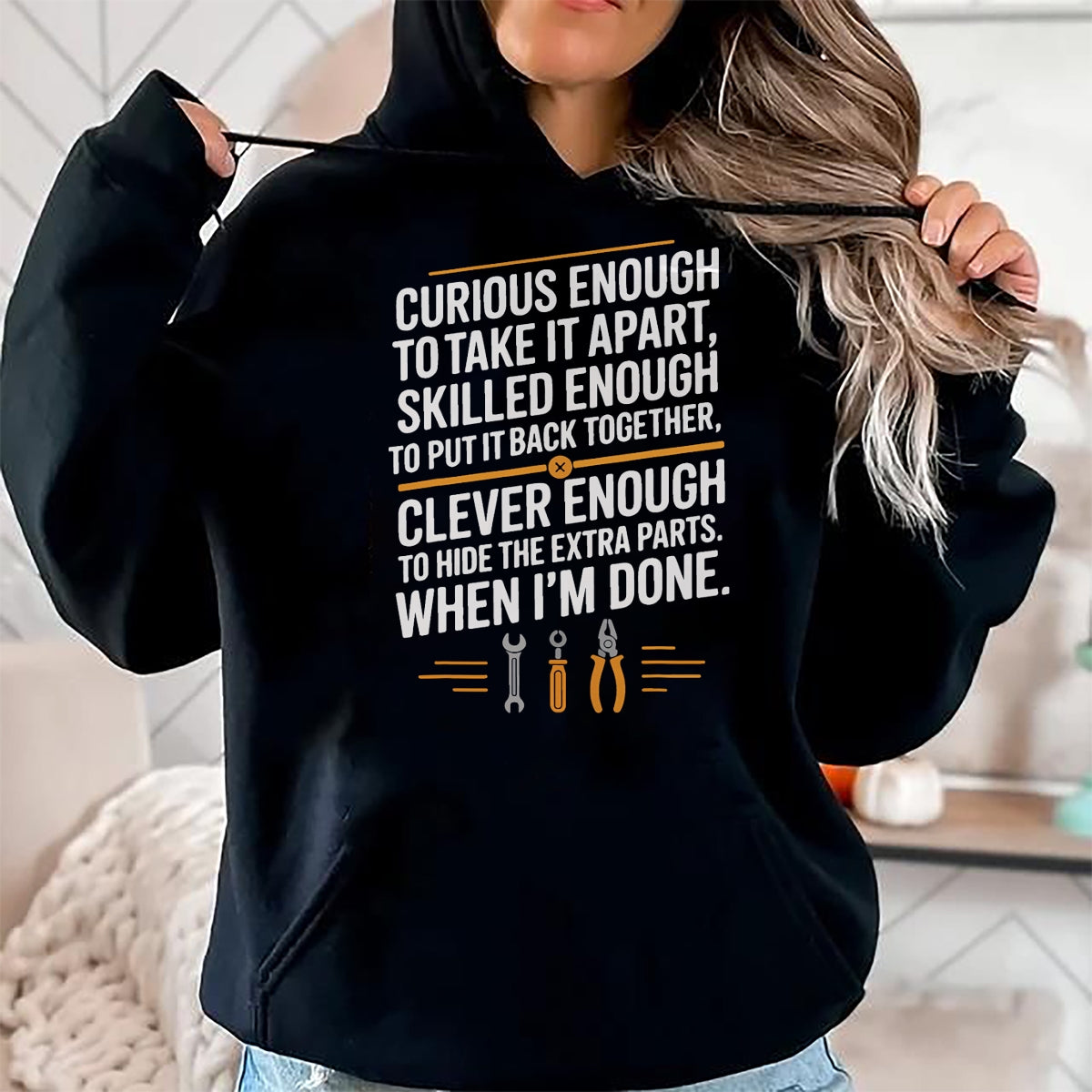 Best Mechanic Life Shirt, Funny Mechanic UnisexT-Shirt/Hoodie/Sweatshirt HLT00 - Funny Mechanic Saying Curious Skilled Clever Repair Humor T-Shirt