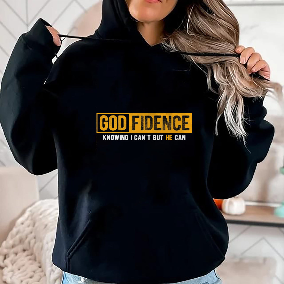 Christian Tee, Christian Faith Unisex T-Shirt/Hoodie/Sweatshirt HLT00 - Knowing I Can_t But He Can Christian Religious Jesus T-Shirt (1)