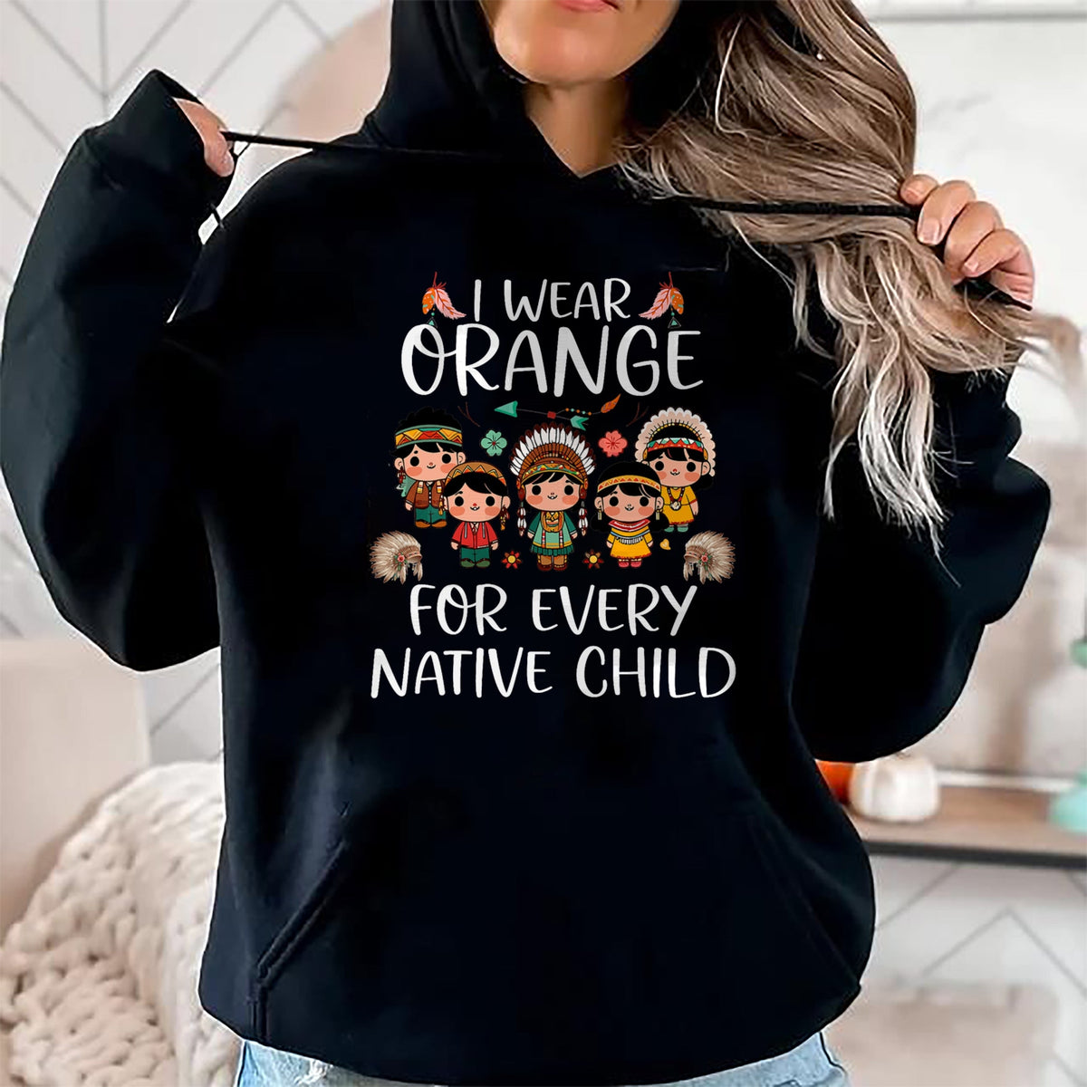 Native American T-Shirts, Vintage Native American Unisex T-Shirt/Hoodie/Sweatshirt HLT00 - Wear orange for every American native Indian children (1)