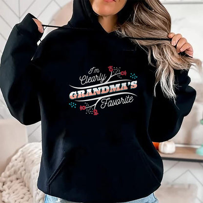 Best Grandma Shirt, Proud Grandma Unisex T-Shirt/Hoodie/Sweatshirt HLT00 - I'm Clearly Grandma's Favorite Granddaughter Grandma, T-Shirt