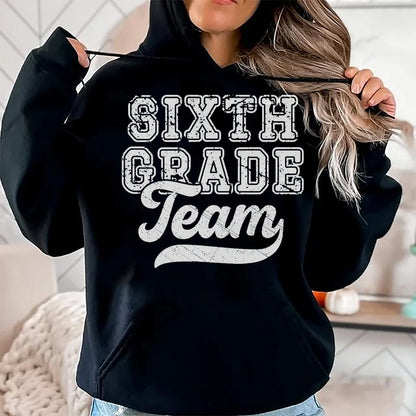 Best Student Shirt, Funny Back To School UnisexT-Shirt/Hoodie/Sweatshirt HLT00 - Kids Teacher Sixth Grade Retro Back to School Team 6th Grade T-Shirt, Men, Black, 3X-Large