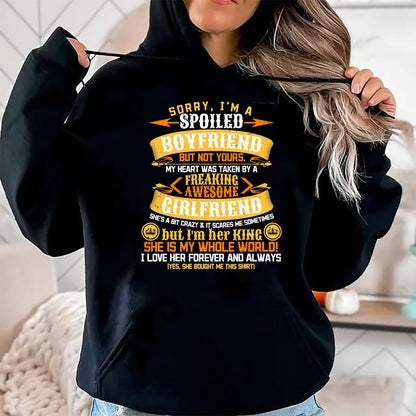 Best Wife Shirt, Wife and Husband Unisex T-Shirt/Hoodie/Sweatshirt HLT00 - Sorry I'm A Spoiled Boyfriend by Freaking Awesome Girlfriend T-Shirt (3)