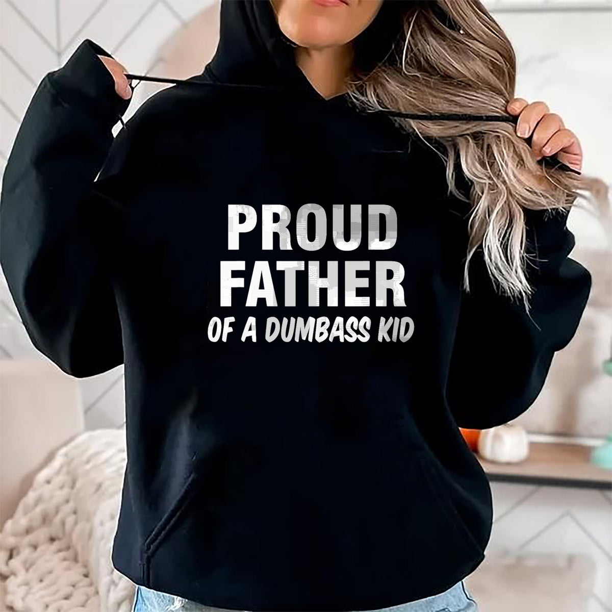 Gift for Dad Shirt, Funny Dad Unisex T-Shirt/Hoodie/Sweatshirt HLT00 – Proud Father Of A Dumbass Kid T-Shirt