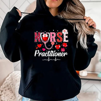 Funny Nurse Shirt, Nurse Unisex T-Shirt/Hoodie/Sweatshirt HLT00 - Valentines Nurse Practitioner Scrubs Nurse Life Stethoscope T-Shirt