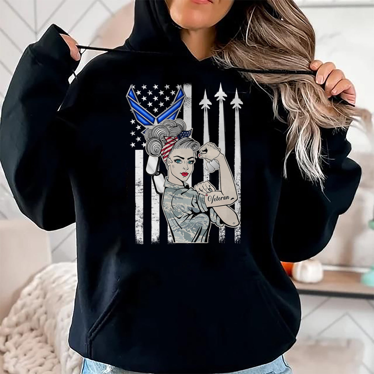 Proud Veteran Shirt, Funny Veteran UnisexT-Shirt/Hoodie/Sweatshirt HLT00 - USAF Air Force Women Proud Shirt, Air Force Veteran Gift T-Shirt