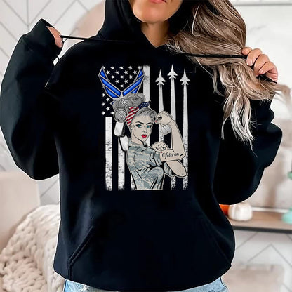 Proud Veteran Shirt, Funny Veteran UnisexT-Shirt/Hoodie/Sweatshirt HLT00 - USAF Air Force Women Proud Shirt, Air Force Veteran Gift T-Shirt