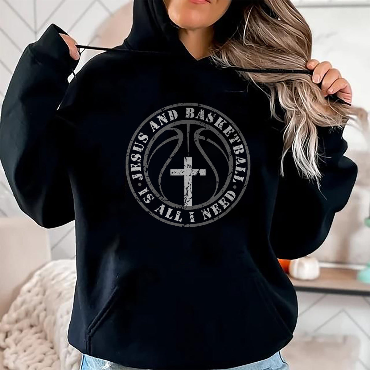 Christian Tee, Christian Faith Unisex T-Shirt/Hoodie/Sweatshirt HLT00 -  Basketball and Jesus Christian Faith Love Basketball & Jesus T-Shirt