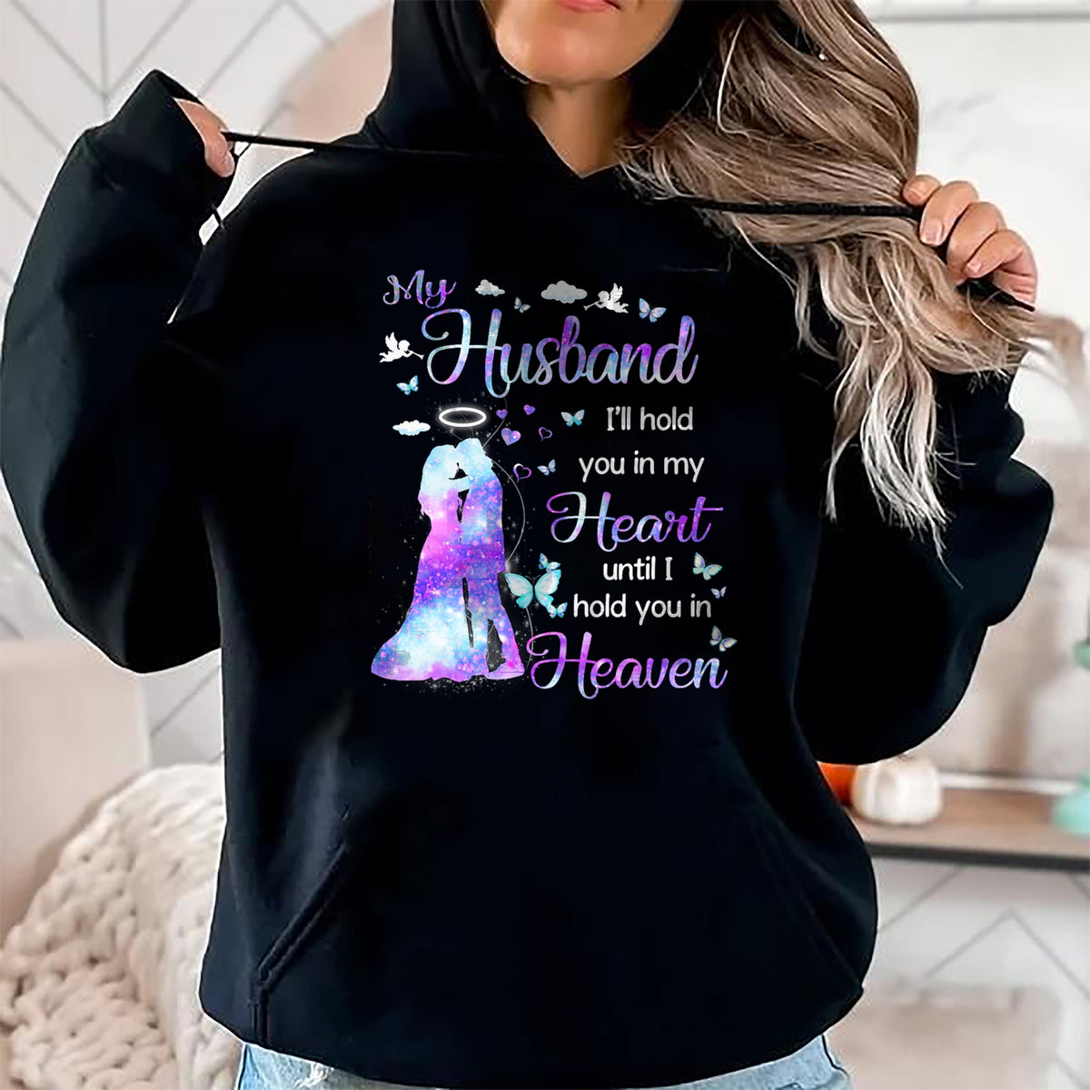 Best Wife Shirt, Wife and Husband Unisex T-Shirt/Hoodie/Sweatshirt HLT00 - My Husband in Heaven T-Shirt