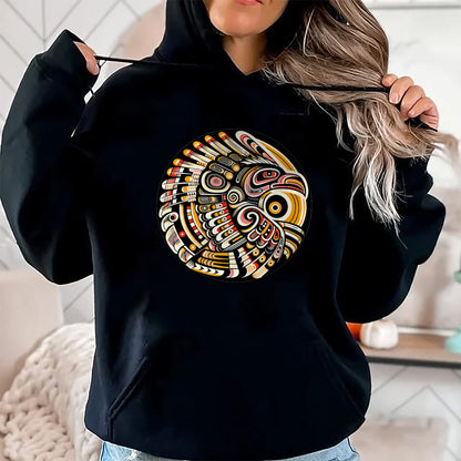 Native American T-Shirts, Vintage Native American Unisex T-Shirt/Hoodie/Sweatshirt HLT00 - Thunderbird Native American Tribal Art (4)