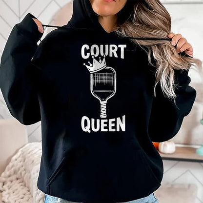 Funny Pickleball Shirt, Pickleball Lover Unisex T-Shirt/Hoodie/Sweatshirt HLT00 - Pickleball Court Queen T-Shirt