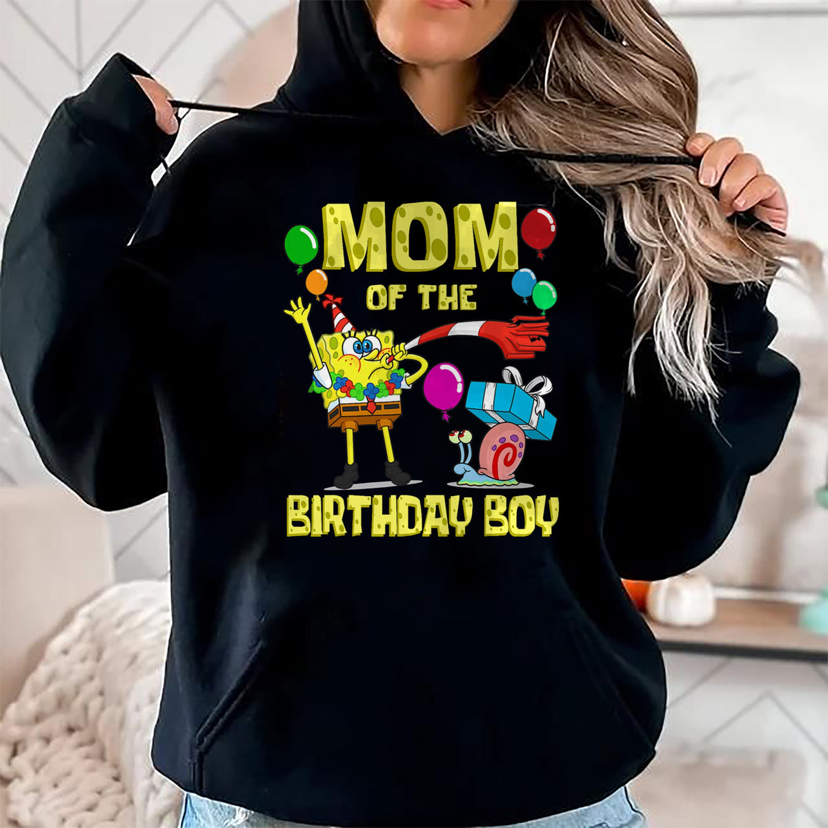 Gift for Mom Shirt, Funny Mom Unisex T-Shirt/Hoodie/Sweatshirt HLT00 - Mademark x SpongeBob SquarePants - SpongeBob Mommy of the Birthday Boy Theme Party T-Shirt