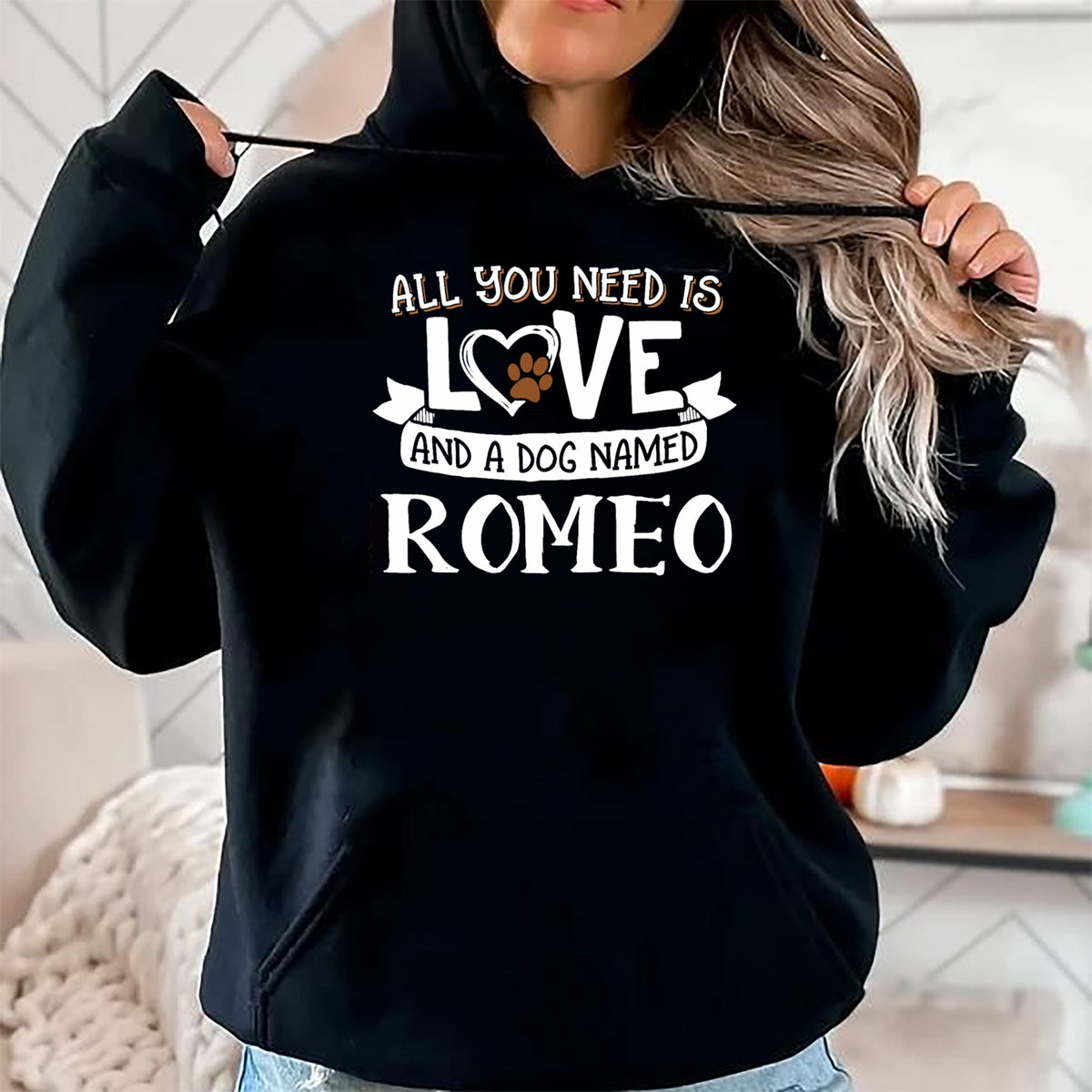 Dog Love Shirt, Dog Lover Gift T-Shirt/Hoodie/Sweatshirt HLT00 - Dog Name Romeo T-Shirt - All You Need is Love! T-Shirt