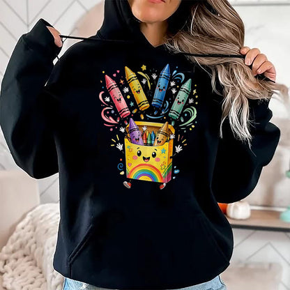 Best Student Shirt, Funny Back To School UnisexT-Shirt/Hoodie/Sweatshirt HLT00 - Cute Crayon Box Back to School Teacher Preschool Classroom T-Shirt
