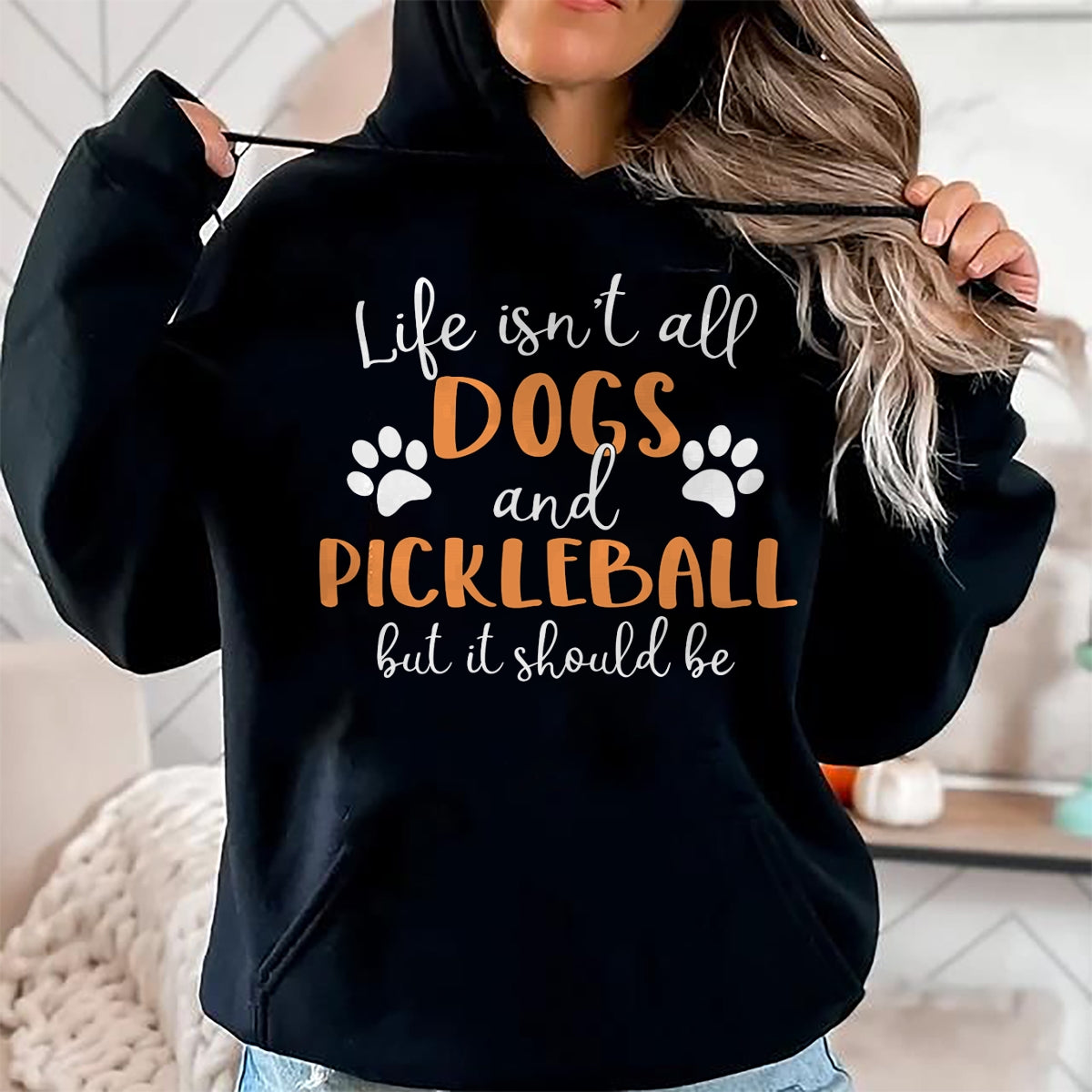 Funny Pickleball Shirt, Pickleball Lover Unisex T-Shirt/Hoodie/Sweatshirt HLT00 - Life Isn_t All Dogs and Pickleball Player Long Sleeve T-Shirt