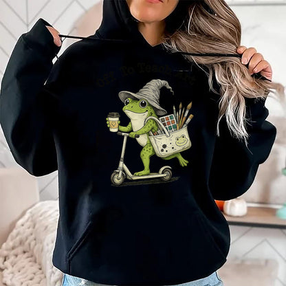 Best Student Shirt, Funny Back To School UnisexT-Shirt/Hoodie/Sweatshirt HLT00 - Frog Art Teacher Off to Teach Creative Classroom Painting T-Shirt