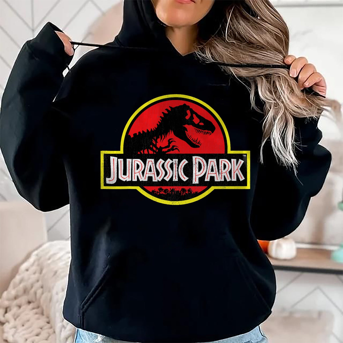 Best Dinosaur Lover Shirt, Funny Dinosaur UnisexT-Shirt/Hoodie/Sweatshirt HLT00 - Jurassic Park Vintage Distressed Logo T-Shirt - Classic Fit, Crew Neck, Short Sleeve, Black