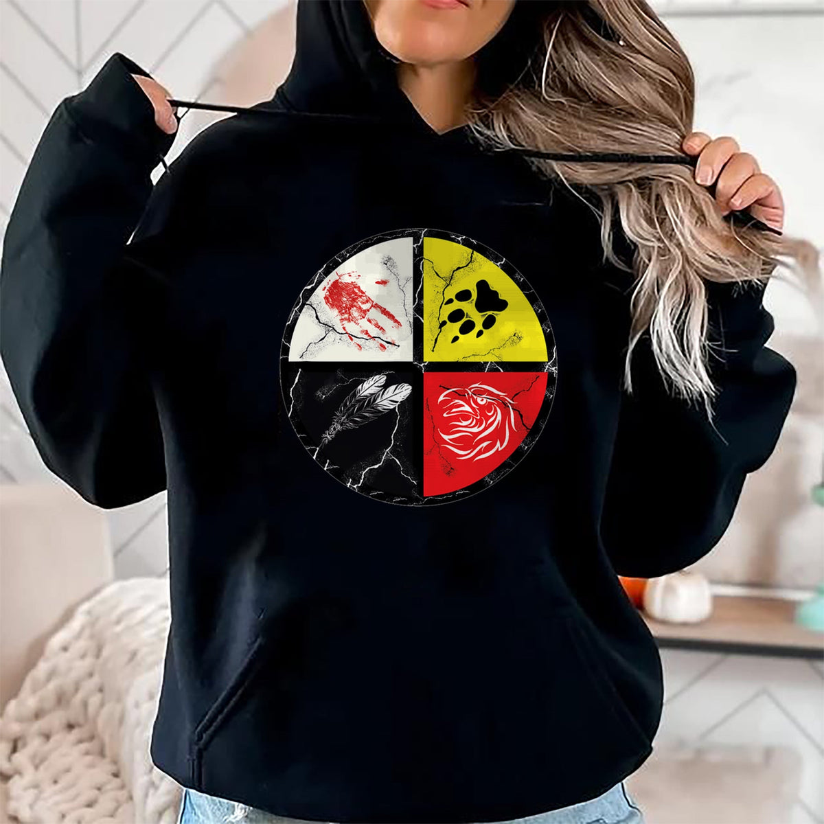 Native American T-Shirts, Vintage Native American Unisex T-Shirt/Hoodie/Sweatshirt HLT00 - Native American Medicine Wheel