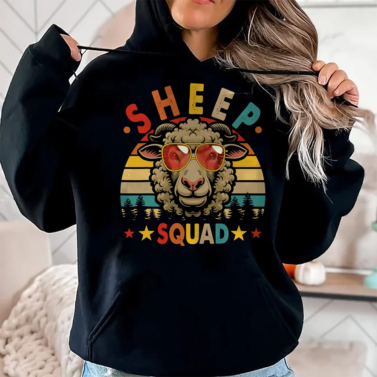Best Farmer Life Shirt, Funny Farmer UnisexT-Shirt/Hoodie/Sweatshirt HLT00 - Vintage Retro Sheep Funny Squad Farmer Sheep Sunglasses T-Shirt