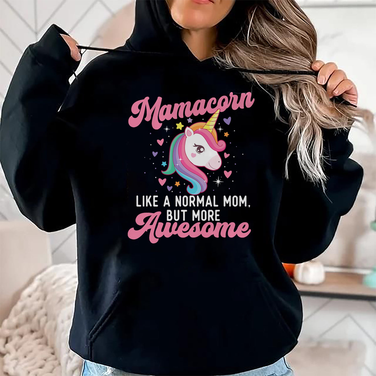 Gift for Mom Shirt, Funny Mom Unisex T-Shirt/Hoodie/Sweatshirt HLT00 - Mamacorn Like A Normal Mom But More Awesome - Unicorn Mother T-Shirt