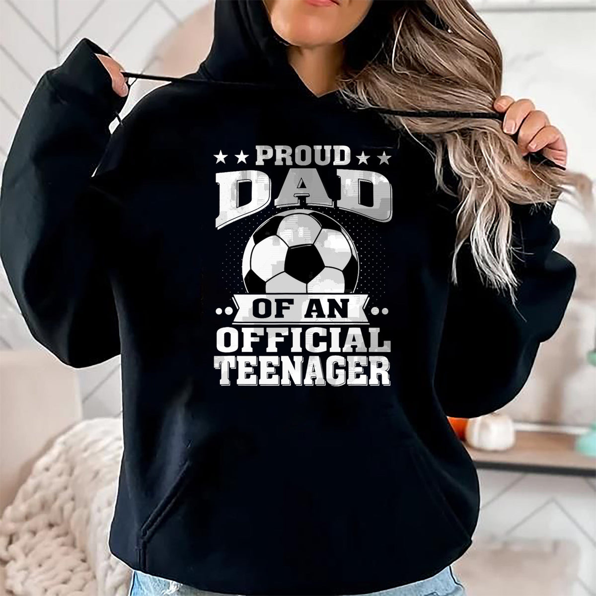 Gift for Dad Shirt, Funny Dad Unisex T-Shirt/Hoodie/Sweatshirt HLT00 – Proud Dad of an Official Teenager 13th Birthday Soccer T-Shirt