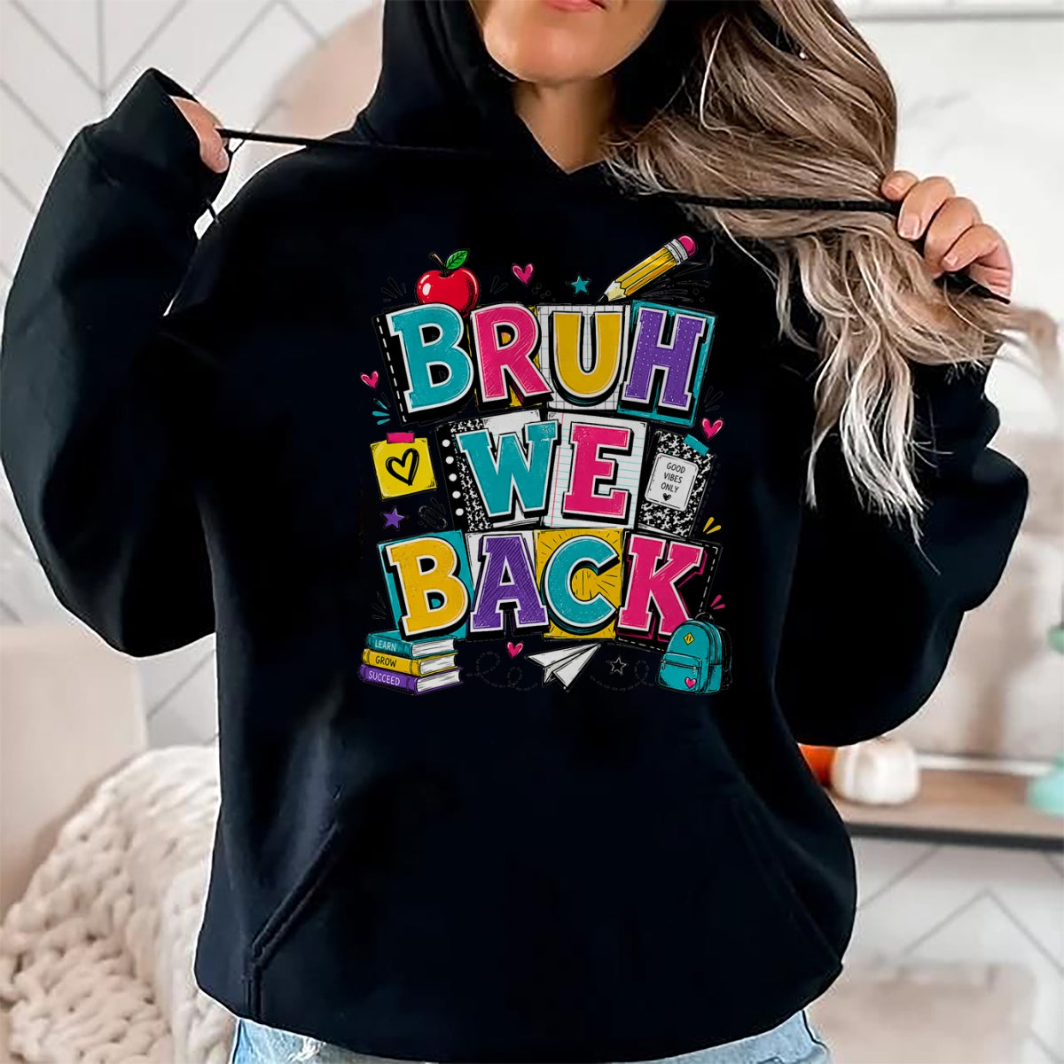 Best Student Shirt, Funny Back To School UnisexT-Shirt/Hoodie/Sweatshirt HLT00 - Bruh We Back First Day of School Funny Student Teacher Kids T-Shirt