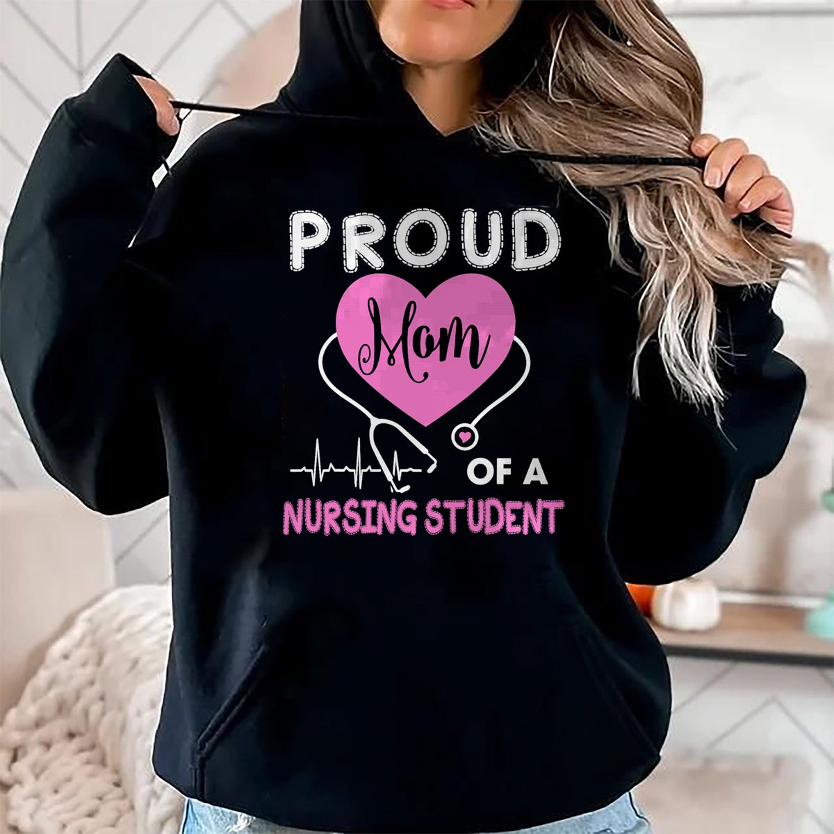 Funny Nurse Shirt, Nurse Unisex T-Shirt/Hoodie/Sweatshirt HLT00 - Womens Proud Mom Of A Nursing Student TShirt Nurse Tee Gifts T-Shirt