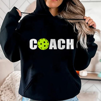 Funny Pickleball Shirt, Pickleball Lover Unisex T-Shirt/Hoodie/Sweatshirt HLT00 - Miftees Pickleball Tees Women_s Black Pickleball Coach T-Shirt