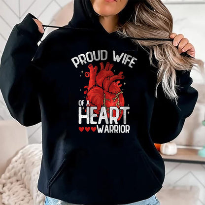 Best Wife Shirt, Wife and Husband Unisex T-Shirt/Hoodie/Sweatshirt HLT00 - Gift for wife T shirt, lucky wife   Proud Wife Of A Heart Warrior Heart Surgery T-Shirt