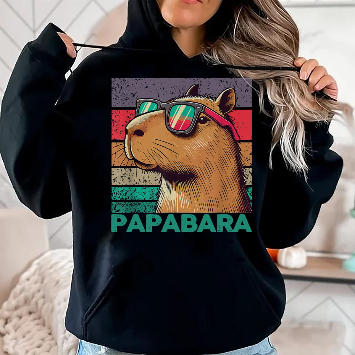 Cute Capybara Shirt, Funny Capybara Unisex T-Shirt/Hoodie/Sweatshirt HLT00 - Papabara Father_s Day Best Dad Capybara T-Shirt