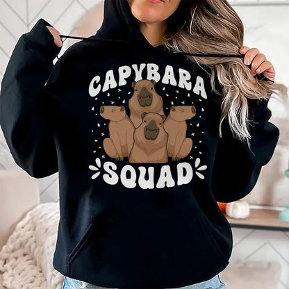 Cute Capybara Shirt, Funny Capybara Unisex T-Shirt/Hoodie/Sweatshirt HLT00 - Capybara Themed Party Capybara Squad T-Shirt