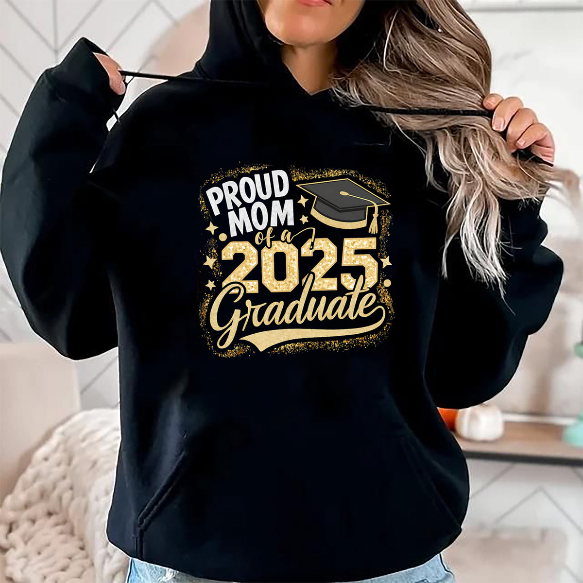 Gift for Mom Shirt, Funny Mom Unisex T-Shirt/Hoodie/Sweatshirt HLT00 - Mom Senior 2025 Proud Mom Of A Class Of 2025 Graduate T-Shirt