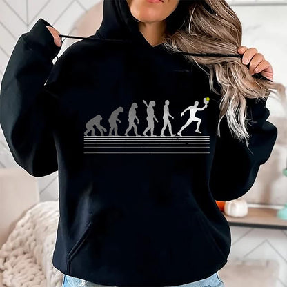 Funny Pickleball Shirt, Pickleball Lover Unisex T-Shirt/Hoodie/Sweatshirt HLT00 - Pickleball Evolution of Man Funny Gift T-Shirt
