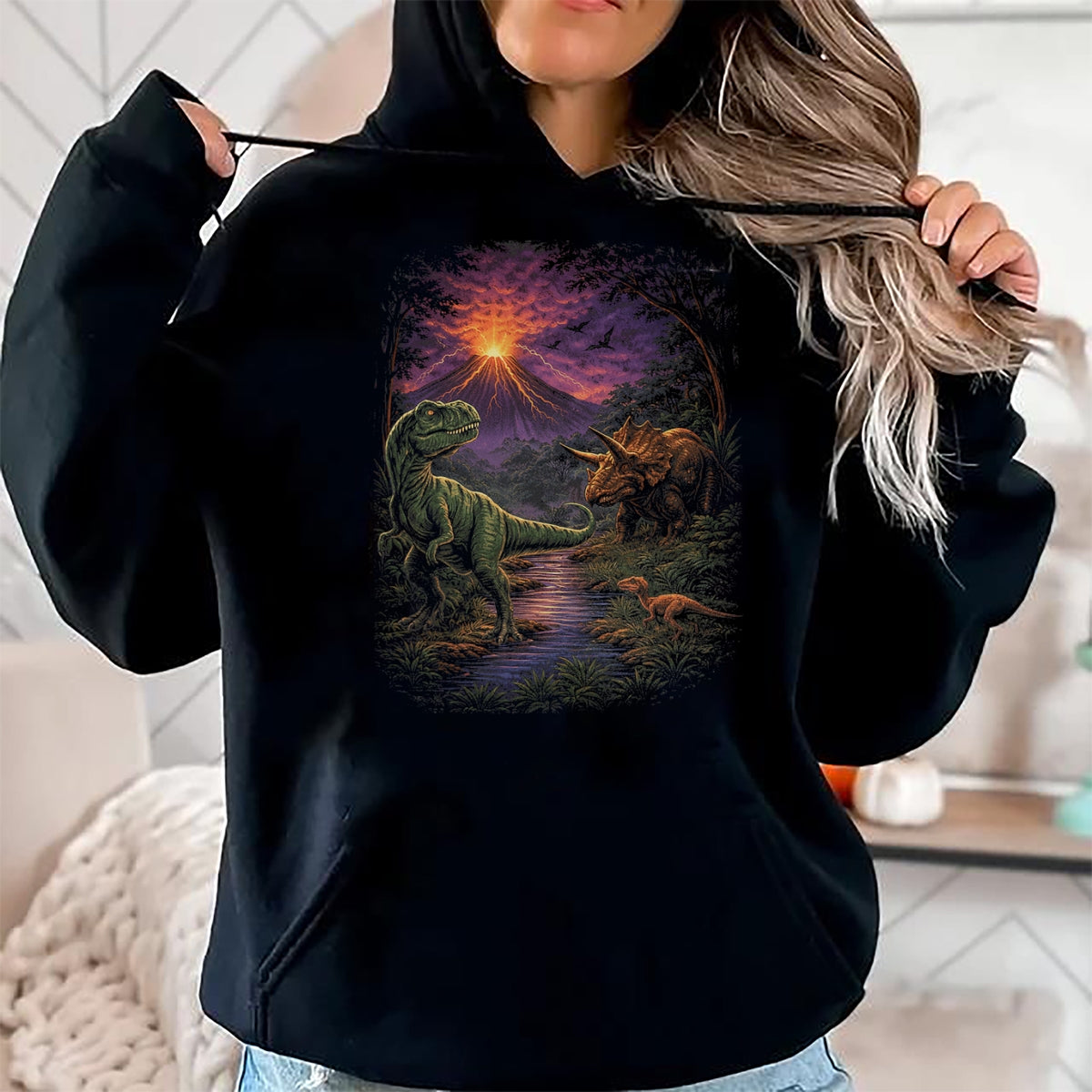 Best Dinosaur Lover Shirt, Funny Dinosaur UnisexT-Shirt/Hoodie/Sweatshirt HLT00 - Vintage Jurassic Dinosaur 90s T Rex and Triceratops Graphic T-Shirt