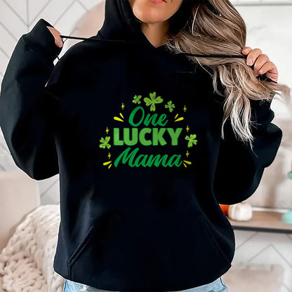 Gift for Mom Shirt, Funny Mom Unisex T-Shirt/Hoodie/Sweatshirt HLT00 - One Lucky Mama, St Patrick_s Day Mom T-Shirt