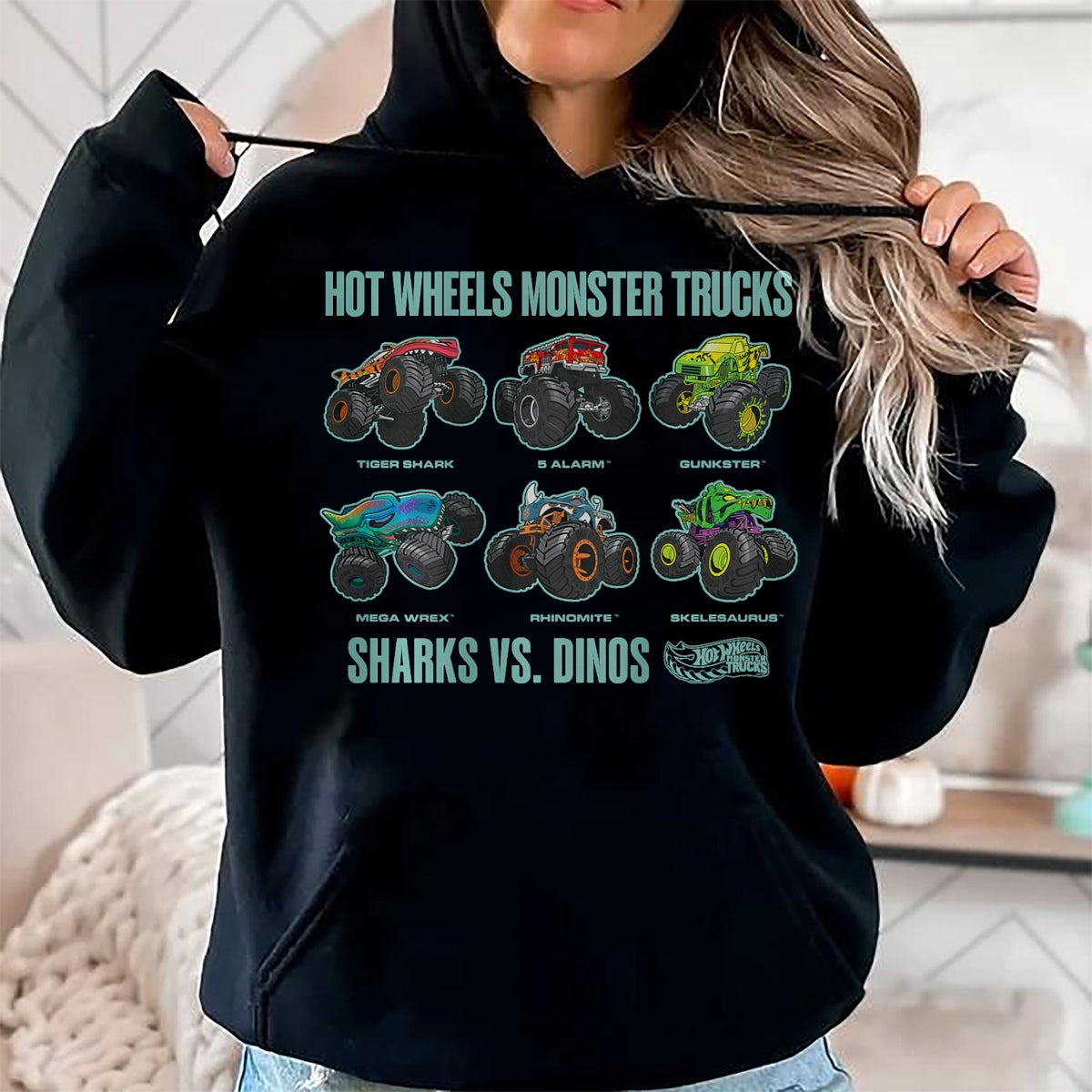 Best Dinosaur Lover Shirt, Funny Dinosaur UnisexT-Shirt/Hoodie/Sweatshirt HLT00 - Hot Wheels Monster Trucks Sharks vs. Dinos T-Shirt Tee for Men Women Boys and Girls