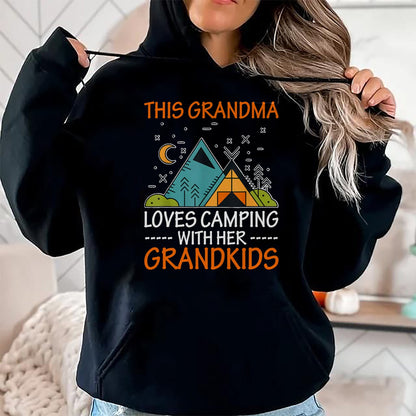 Best Grandma Shirt, Proud Grandma Unisex T-Shirt/Hoodie/Sweatshirt HLT00 - This Grandma Loves Camping with Her Grandkids T-Shirt T-Shirt