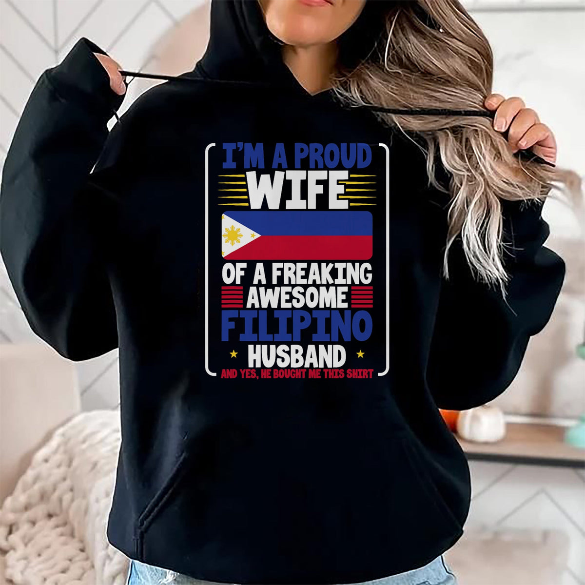 Best Wife Shirt, Wife and Husband Unisex T-Shirt/Hoodie/Sweatshirt HLT00 - Wedding Gift Proud Wife Freaking Awesome Filipino Husband T-Shirt